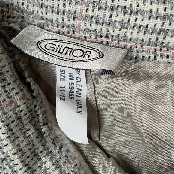 Vintage Gilmor Gray Plaid Skirt Pleated Detail Knee Length Size 11/12 - Picture 10 of 16